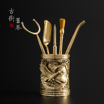 Tea set accessories Copper 6 gentleman six-piece set teacup clip tweezers Tea ceremony tea making tools 6 gentleman set tea