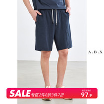 2022 Summer Thin Strip Mechanism Pumping Rope Sport Shorts Men 50% Pants Tide Cards Men Outwear Casual Mid Pants