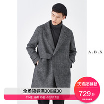 2021 autumn and winter new double-sided plaid wool coat men loose Korean trend men winter woolen coat
