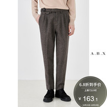 Autumn and winter New retro wool wool casual pants mens loose straight Korean trend mens pants small feet trousers