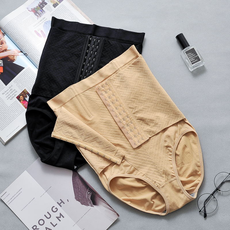 High waist platoon buckle with bone bunches Pants Summer Thin lift Hip Belly Bunches Waist Beauty Body Pants Postpartum Without Marks