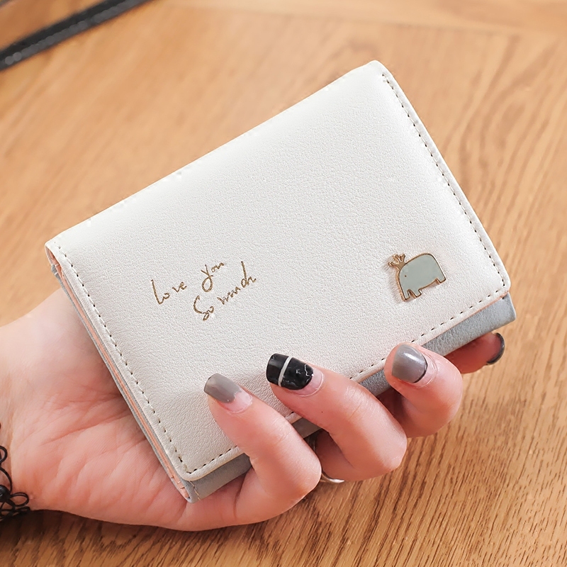 Ladies wallet small small and exquisite student Japanese ins girl short clip Korean version of cute student change card bag