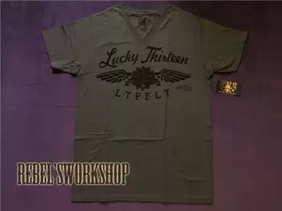 Lucky 13 T-shirt HotRod West Coast Kustom Old School Tattoo American retro