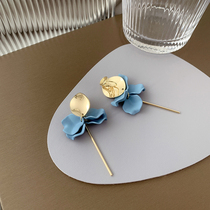 Superfairy Temperamental Flowers Solid Petals Long small frescoed sweet nail Earrings Earrings Mosquito Coil Dish Without Ear Clip