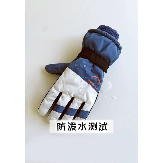 Ski gloves men's winter warm plus velvet thickened waterproof and windproof outdoor riding motorcycle touch screen student gloves