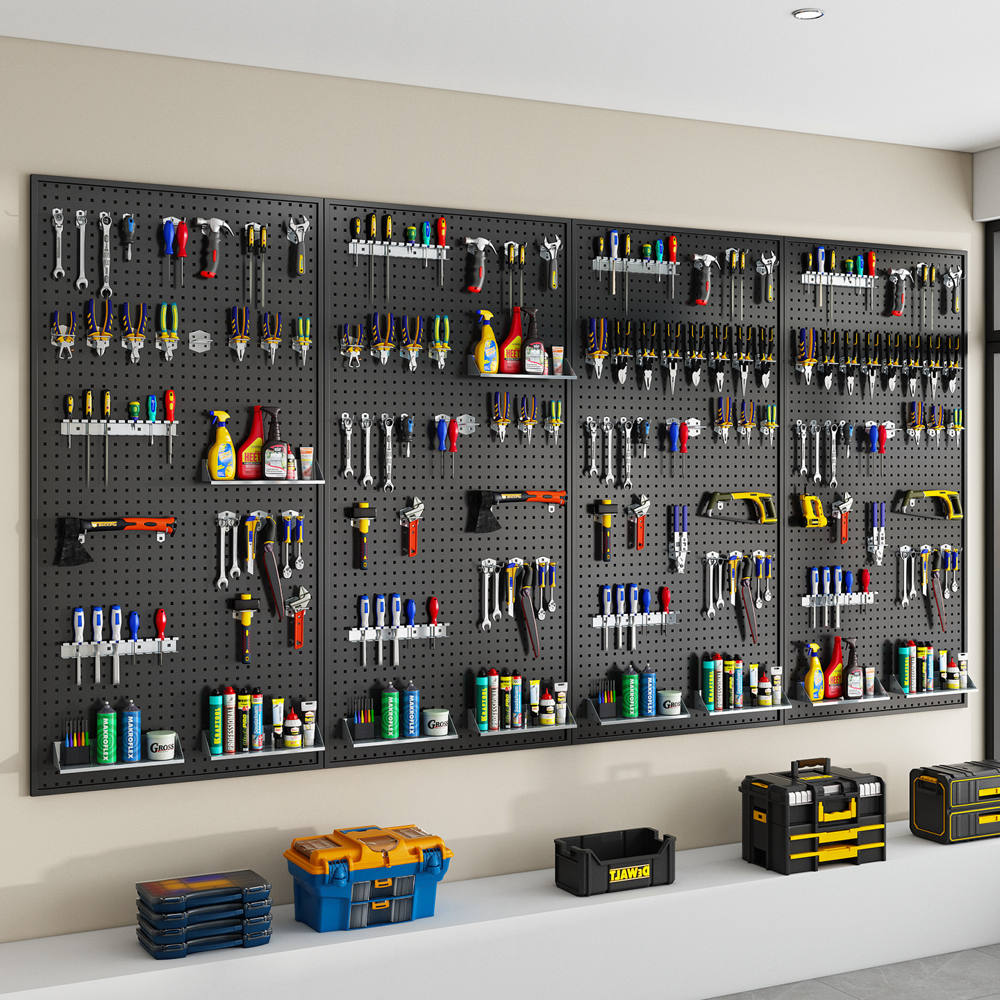 Customized square hole thickening hardware tools metal wall punching shelf hole board universal multi-functional storage board