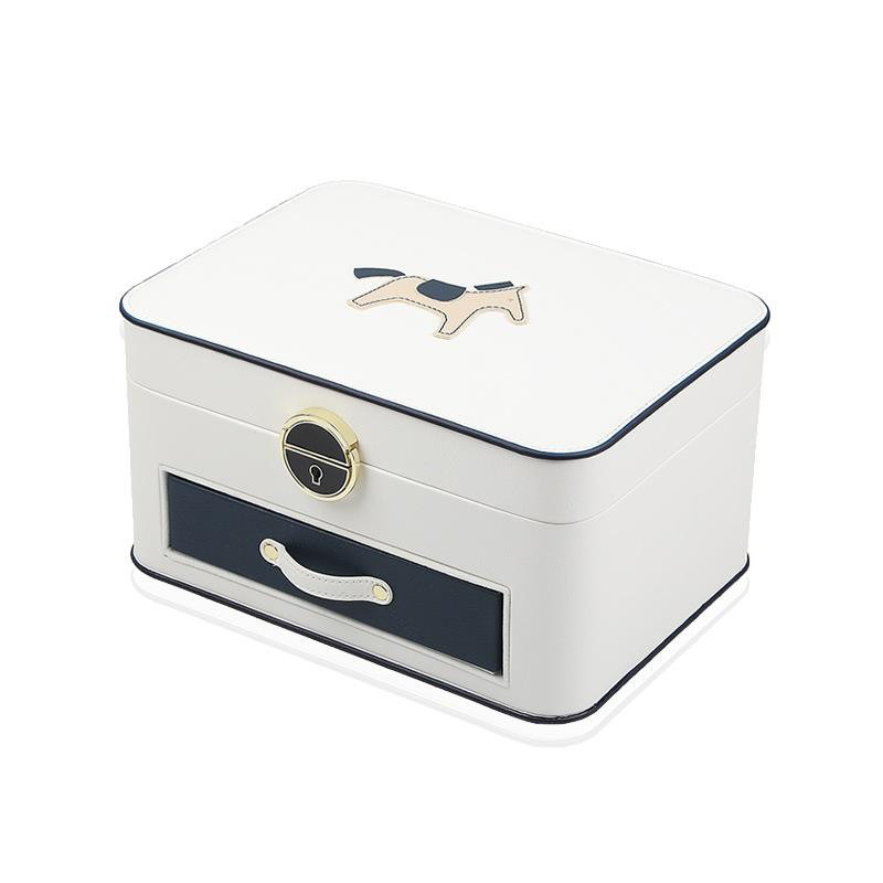 Japan ZD MULTILAYER BIG FIRST ACCESSORIES BOX JEWELRY CONTAINING BOX EARRINGS BOX ORNAMENT CONTAINING CARTRIDGE LOCK WITH MIRROR SUN