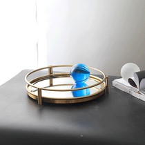 Metal tray fruit tray tea tray model room decoration soft decoration handicraft decoration