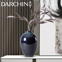 Chinese ceramic vase home decoration Antique kiln changed glaze living room basalt TV cabinet Bogu chen
