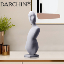 Abstract personality figure Sculpture swing creative black and white resin Homestay Art Crafts & Crafts