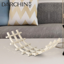 Home Living Room Living Room Bedroom TV Cabinet Minimalist Furnishing with Silent Wind Creative Arc Mesh Resin Decorative Pendulum