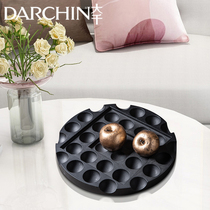 Black Round Resin Fruit Pan Decoration Pendulum Piece Creative Fun Modern Minima Home Living Room Fruit Basket Containing Pan