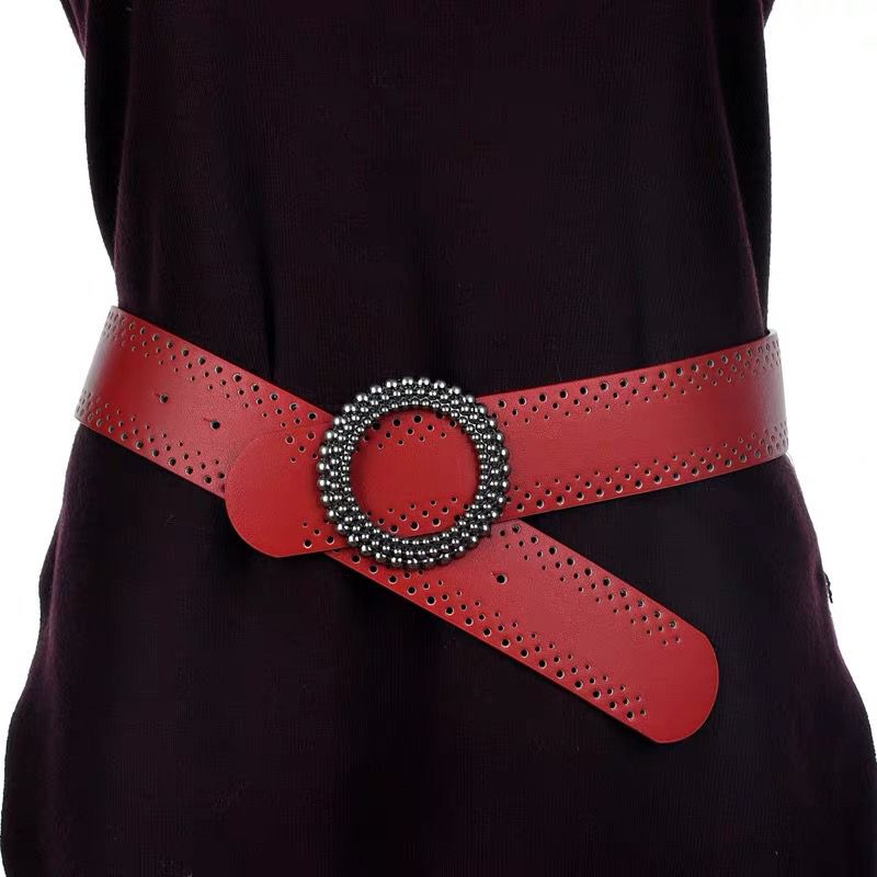 Women's Wide Leather Belt Decorative Waist Belt for Dresses and Coats, Fashionable, Simple, Versatile Belt for Outerwear