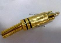 Pure copper Taiwan high quality plated real gold does not fade Large golden lotus head RCA Lotus plum head Audio and video head