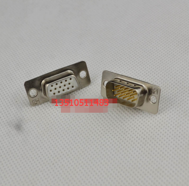 DB15 computer VGA film signal male joint gold plated 15 pin 15 holes DB15 three rows of industrial grade signal head