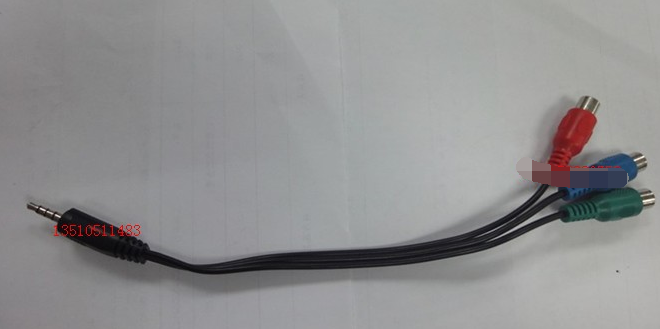 One-third three AV connector wire 3 5mm to RCA red green blue video line 3 5 four lotus mother audio conversion wire