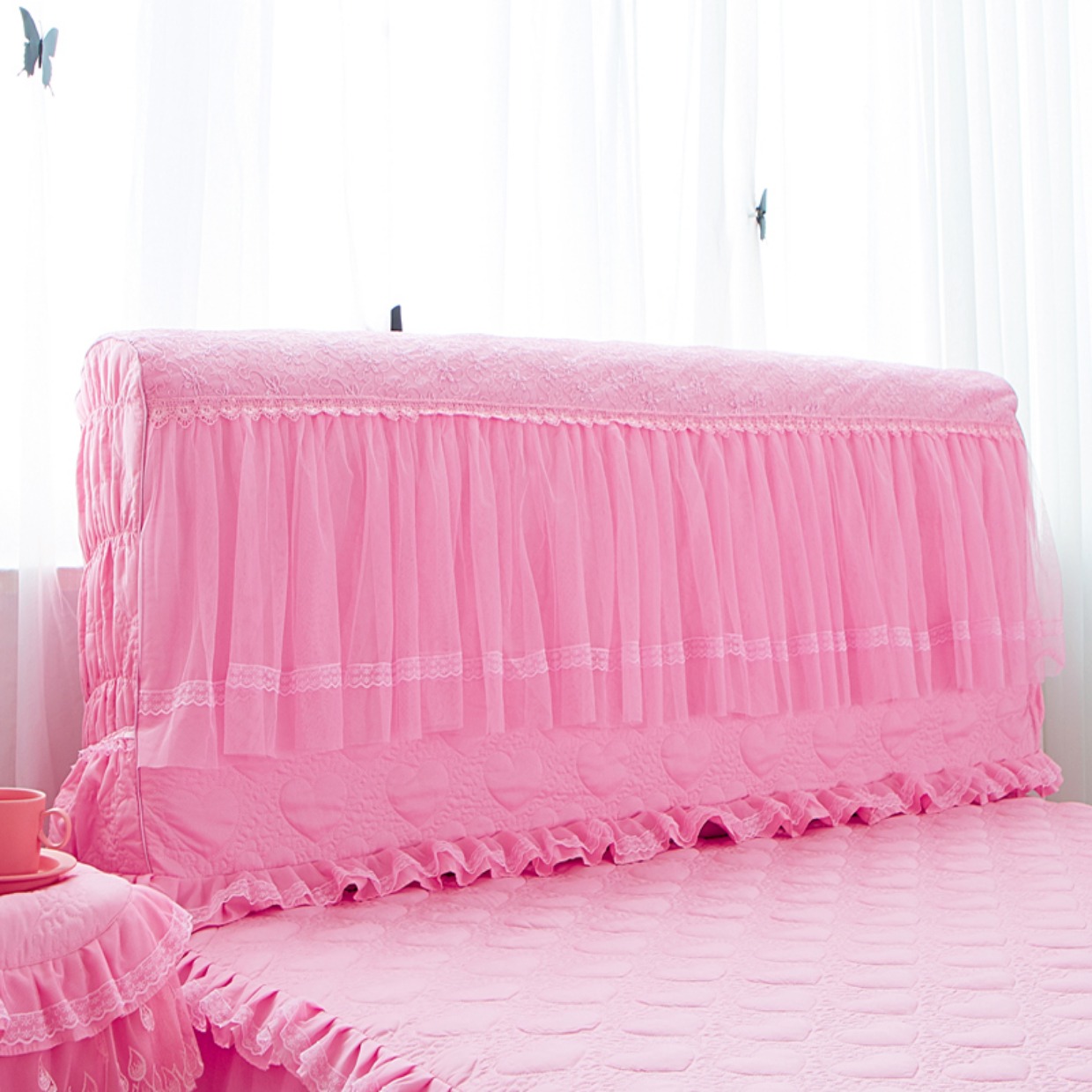 Váy ngủ bằng vải cotton dày phủ giường đơn mảnh Phiên bản Hàn Quốc của Bộ giường công chúa váy chống trượt Váy Simmons bảo vệ khăn trải giường spa cao cấp