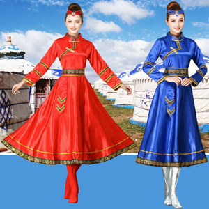  Chinese folk Mongolian dance performance costumes minority Inner Mongolia square dance performance dresses