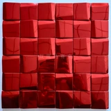 Серебряная металлическая черная мозаика из нержавеющей стали, 3D, зеркальный эффект