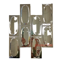 Серебряный, зеркальный эффект, 11 штук