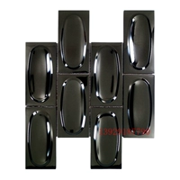 Черный, зеркальный эффект, 11 штук