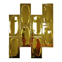 Золотой, зеркальный эффект, 11 штук