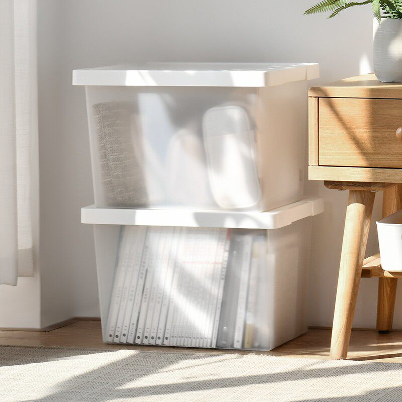 Containing box transparent plastic covered household clothes Toy finishing box thickened with lid wardrobe containing box containing box