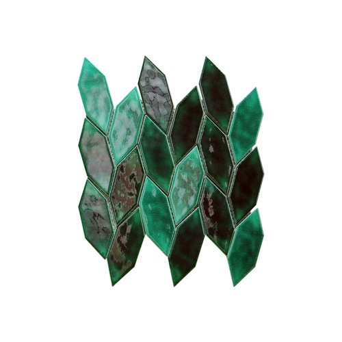 Арт -туалетные чернила, зеленый северный стиль личность, листовой фон кухонная стена кирпичная мозаичная плитка ресторан