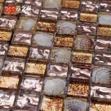 Юньцхишанг хрустальный стеклянный стеклянный гальвак с золотой фольгой ракушка мозаичный батончик ресторан кофе Масайке