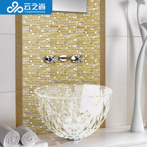 Yunzhishang Long Strip Shell Shell Metal Metrain Mosaic TV фоновая наклейка на стенах