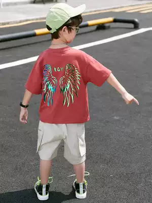 Children's clothing boys summer clothes 2021 new suit children's handsome summer boy clothes Western school middle school children Korean style tide