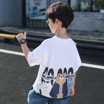 Boy bear cartoon T-shirt short-sleeved summer dress 2021 new large childrens half-sleeve top western style loose thin section