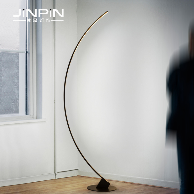 Minima Living Room Floor Lamp Design Feel Creative Nordic Sofa Side Bedside Bedroom Semicircle Moon Fishing Floor Lamp