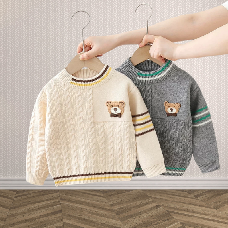 [Editor's Recommendation] Boys' Sweater New Style Children's Fashionable Knitwear Korean Version Warm Base Layer Top for Young Children