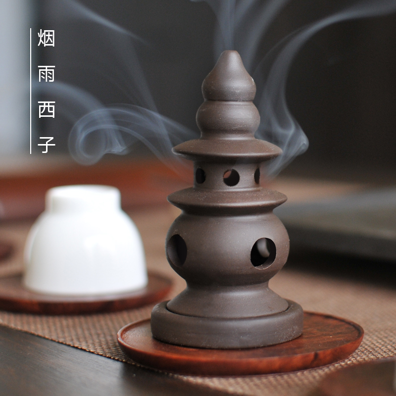 Yanyu Xizi Purple sand incense burner Santan Yingyue Aromatherapy incense insert tower incense Creative and practical Birthday gift Teacher's Day