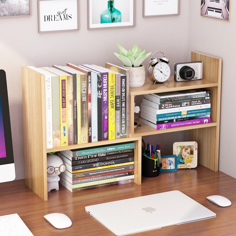 Office Desktop Bookshelf accommodating rack Easy multilayer desk for elementary school students with children telescopic shelve 