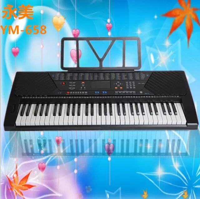 عرض خاص Yongmeier YM-658 دخول الطفل للعب التدريس 61 مفتاح البيانو القياسية متعددة الوظائف البيانو الإلكتروني