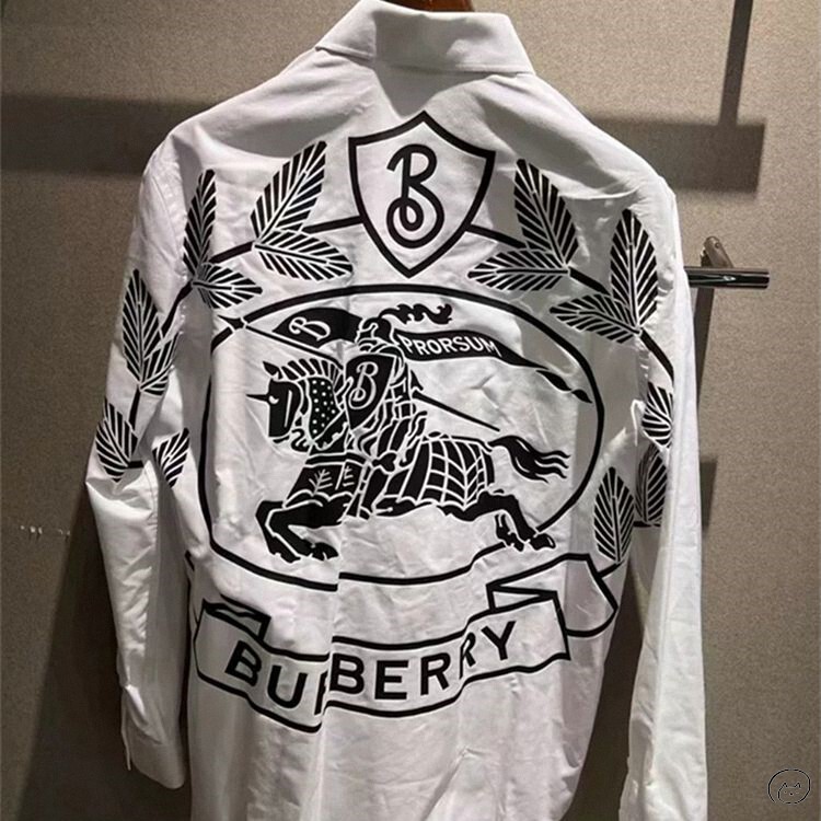 Burberry New Model Shirt with Horse and Leaf Logo on the Back for Women, Shirt Jacket for Men Burberry New Model Shirt with Horse and Leaf Logo on the Back for Women, Shirt Jacket for Men