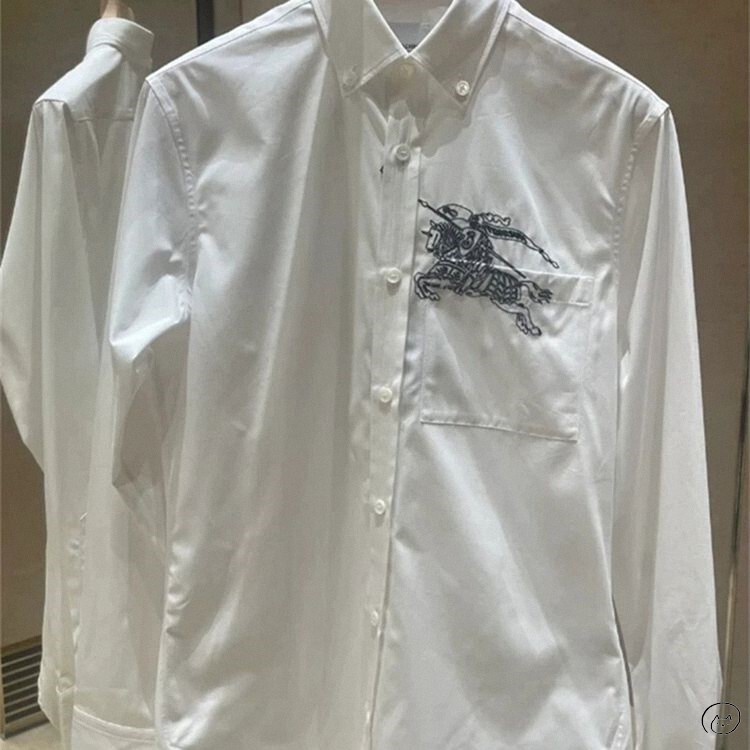 Burberry/Burberry New Model Burberry Shirt with Embroidered Horse Logo on the Chest for Women, Shirt Jacket for Men Burberry/Burberry New Model Burberry Shirt with Embroidered Horse Logo on the Chest for Women, Shirt Jacket for Men