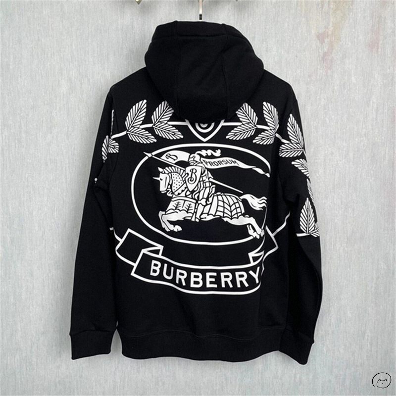 Burberry/Burberry New Collection Back Horse Logo Leaf Print Sweatshirt for Women, Jacket for Men Burberry/Burberry New Collection Back Horse Logo Leaf Print Sweatshirt for Women, Jacket for Men