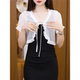 Summer versatile ສັ້ນແຂນສັ້ນ waistcoat suspender skirt shawl ຂະຫນາດນ້ອຍນອກໃສ່ເສື້ອ cardigan chiffon jacket blouse