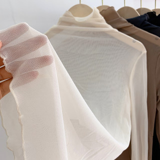 Tight-fitting spring and autumn long-sleeved thin tops with a stylish feel