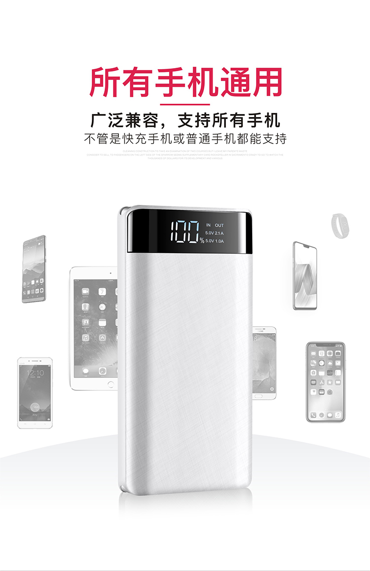 Bulk sạc Po 20000 mA điện thoại di động kỹ thuật số màn hình LCD mỏng táo mAh nhanh phí - Ngân hàng điện thoại di động sạc dự phòng không dây samsung