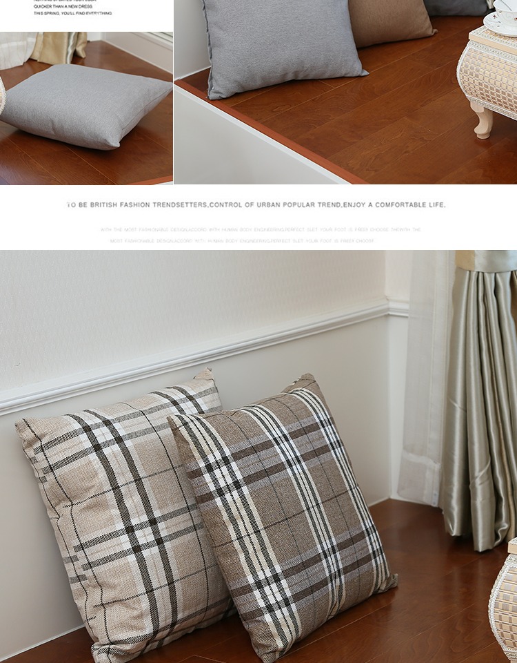 Sofa vải lanh gối ôm gối không có lõi giường vuông đệm giường tựa lưng lớn 45/50 Chăn gối ngủ văn phòng 3 in 1