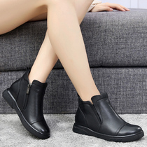 Leather British Plus Size Cotton Boots Women 40-43 New 2021 Spring Skinny Boots Joy Comfortable Martin Boots