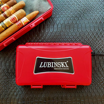 Rubinski Cigar Case Moisturizing Box Earthquake-proof Waterproof Portable Five SNOW EGGPLANT SMOKE BOX TRAVEL CASE