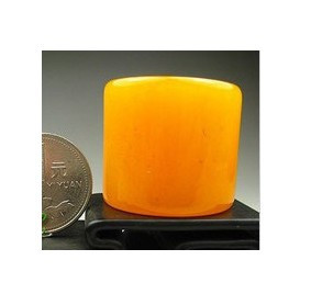 New pull refers to A level chicken oil yellow jade wrench for yellow dragon jade honey wax color men's ring handring