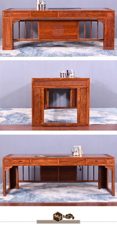 Đồ nội thất bằng gỗ gụ hedgehog bàn ghế gỗ đàn hương đỏ kết hợp bàn trà gỗ cẩm lai Trung Quốc mới Bàn trà Kung Fu - Bàn trà