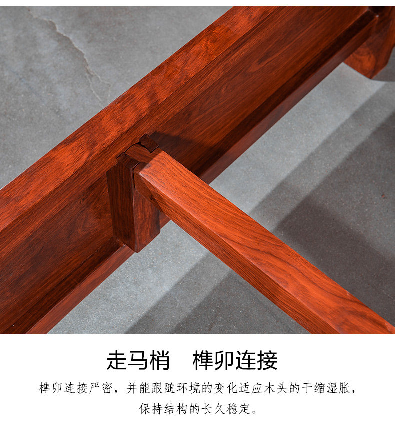 Красный кровати 红木家具刺猬紫檀双人床卧室新中古典花梨木实木大床1.5米1.8婚床 HXG