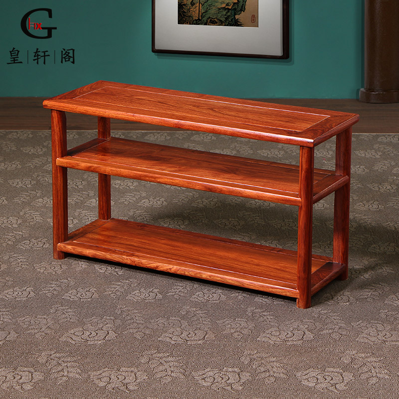 Red Wood Furniture Innate Hedgehog Purple Sandalwood Changing Shoe Rack Door Shoe Rack Chinese Xuanguan Flower Pear Wood Solid Wood Wearing a bench strip stool